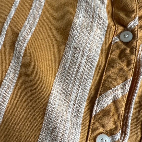 Girl Krazy Mustard Striped Boyfriend Shirt Size L - Picture 4 of 8